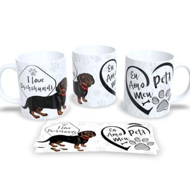 Imagem de Caneca Xícara Cachorro Café Chá Amante de Pets (I love Dachshund)