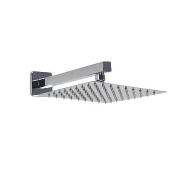 Imagem de Ducha Chuveiro Inox 304 20 cm Com Braço Cano de Parede - AMG Metais