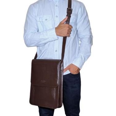 Imagem de Bolsa Masculina Pasta Couro Notebook Tablet iPod - Kenia e Katia, Marr