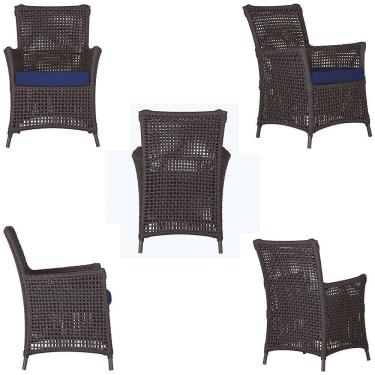 Imagem de 4 Poltronas Igapó Alumínio Pintura Marrom Corda Náutica E10 Marrom