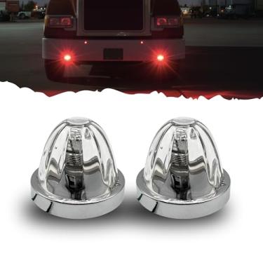 Imagem de All Star Truck Parts 2 peças de luzes de melancia, lentes transparentes, LED vermelho, marcador lateral de seta, para-choque, limpador de ar sob luzes brilhantes + substituição do bisel para caminhões