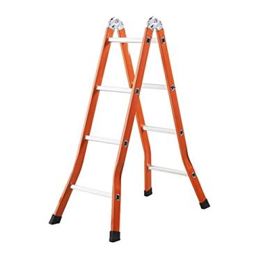 Imagem de Escadas dobráveis dupla face escada dobrável de 4 degraus escada ajustável com trava de segurança e design de pernas de escada de oito formas 150 kg classificação de peso escada resistente (cor: 2