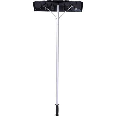 Imagem de Pá de neve, pá de neve, sistemas de remoção de neve de ancinho de telhado telescópico, cabeça de alumínio usada para remover acumuladores de neve de telhado são frequentemente para neve/folha