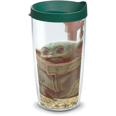 Imagem de Tervis Feito nos EUA Double Walled Star Wars - O copo de copo isolado infantil Mandalorian mantém as bebidas frias e quentes, 473 g, transparente