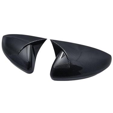 Imagem de Capa de espelho de asa de carro, para VW, para Polo Mk6 AW, para GTI 2018-2021 OX, para capa de espelho retrovisor de buzina, tampas de carro acabamento em fibra de carbono exterior
