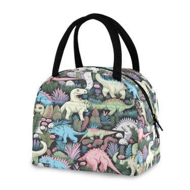 Imagem de Blueangle Lancheira isolada à prova de vazamento - Lancheira reutilizável com design colorido de dinossauro, recipiente compacto para alimentos para escritório, viagens e atividades ao ar livre (522)