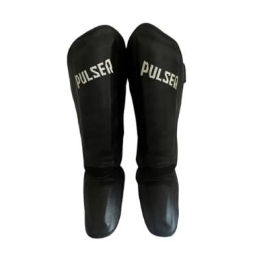 Imagem de Caneleira Protetor para Muay Thai Pulser/Thunder, PU Alta Resistência, 30mm (Preta, M)