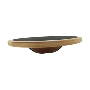 Imagem de YIJU Prancha de equilíbrio de madeira para exercícios, ideal para usar embaixo da mesa, perfeita para homens e mulheres, alongando as pernas e fortalecendo, Style C