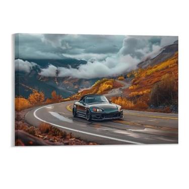 Imagem de HouLaiZhe S2000 Jdm carro esportivo montanha neblina pôsteres lona parede estética sala decoração de parede impressões galeria sala decoração de parede para quarto sala de estar escritório 11 x 17
