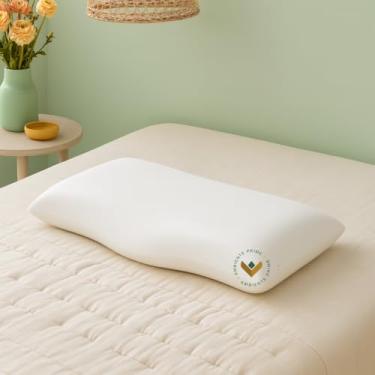 Imagem de Travesseiro Nasa Cervical Suporte Ideal Alinhamento De Pescoço Coluna Alívio De Dores Combate Insônia