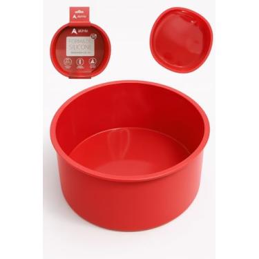 Imagem de Forma de Silicone Redonda 15 cm para Bolo e Torta – 6 cm de Altura, Vermelha, Antiaderente, Para Forno, Airfryer e Micro-ondas