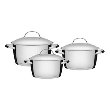 Imagem de Conjunto de panelas de aço inoxidável com fundo triplo (3 peças)