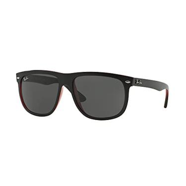 Imagem de Ray-Ban RB4147 Óculos de sol Boyfriend + conjunto de acessórios Vision Group, Preto fosco em vermelho transparente/cinza escuro (617187)