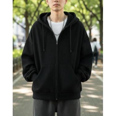 Imagem de Moletom Fire Blue De Zíper Masculino Flanelado Capuz Bolsos - PROPRIA,