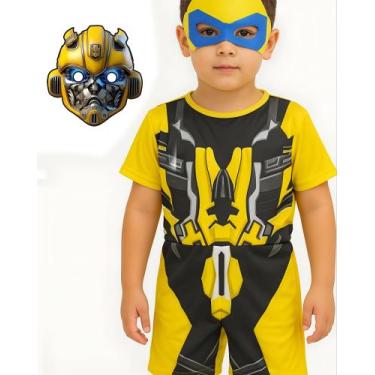 Imagem de Fantasia Transformers Infantil Bumblebee Máscara E.v.a - SGB MODAS, C,