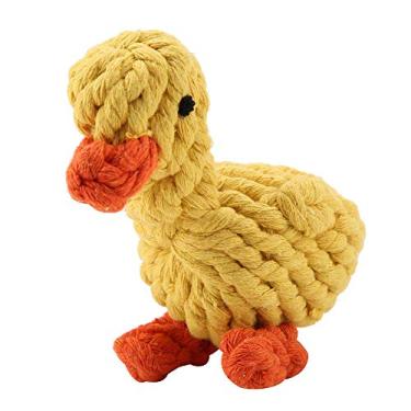 Imagem de HEEPDD Brinquedo para Cachorro Pato, Brinquedo para Mastigar Corda de Algodão para Filhotes, Com Limpeza e Fortalecimento Dos Dentes, Amarelo Brilhante Seguro para Cães Pequenos e