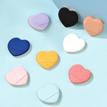 Imagem de Conjunto de 9 peças de pó de dedo em forma de coração, puffs de pó para rosto, liquidificadores de maquiagem e esponjas para base, adequado para ferramentas cosméticas de base líquida e creme