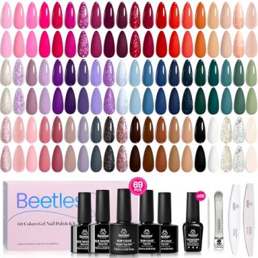Imagem de beetles Gel Polish Conjunto De Esmaltes Em Com 60 Cores, Kit Verão Glitter Rosa Choque, Laranja, Vermelho, Azul, Branco E Preto, 69 Peças 5 Base Top Coat, Presentes Para Mulheres, Feminilidade Requi