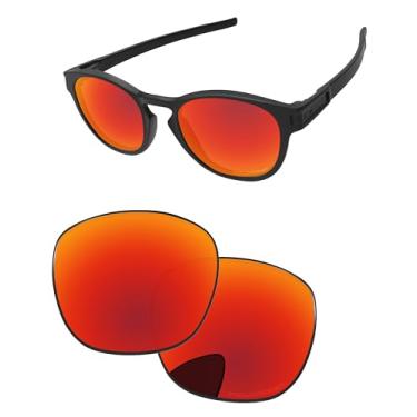 Imagem de PapaViva Lentes de reposição para Oakley Latch OO9265 53 mm Óculos de sol vermelho fogo polarizado