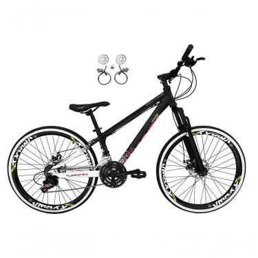 Imagem de Bicicleta Aro 26 Vikingx Tuff X44 Preto/branco 21v Freios A Disco Hidráulicos (óleo) Aros Vmaxx Pretos