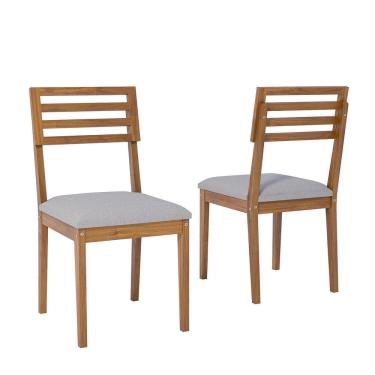 Imagem de Kit 2 Cadeiras para Sala de Jantar Juparanã Cinamomo/Cinza