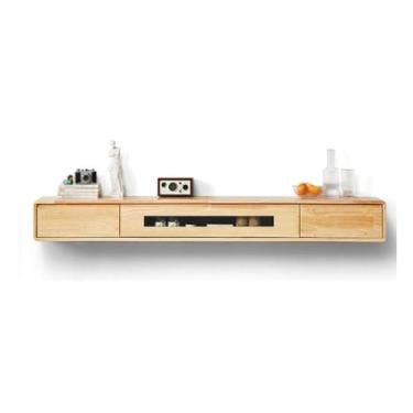 Imagem de VHDY85KA Suporte de TV flutuante minimalista para console, entretenimento na parede para entretenimento na sala de estar e no quarto (natural, 200 x 20 x 24 cm)