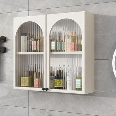 Imagem de Armário de remédios de parede de porta dupla, armazenamento de banheiro que economiza espaço com mesa, organizador sobre o vaso sanitário para dormitórios universitários, cozinhas e lavanderias