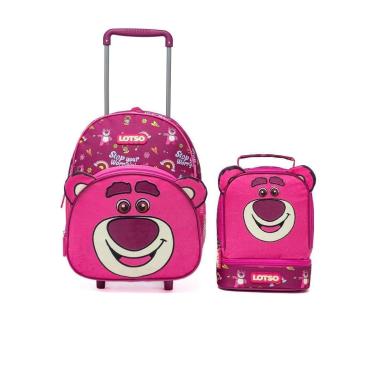 Imagem de Kit Mochila Rodinha Lancheira Infantil Lotso Toy Story Escolar Passeio Disney Feminina-Feminino