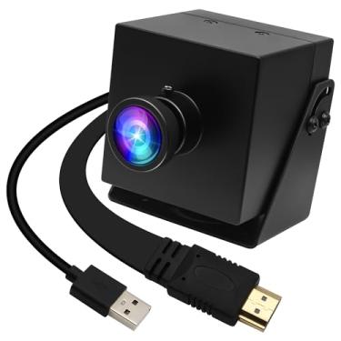 Imagem de ELP Câmera 4K HDMI USB olho de peixe para computador, mini câmera Lightburn para gravador a laser, tipo-C, tela HDMI, simultânea, USB2.0, câmera com zoom digital 2X, câmera de segurança H.264 8mp USB