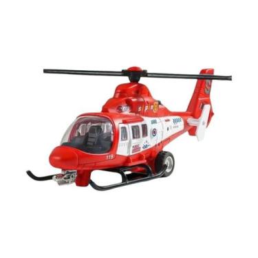 Imagem de Modelo De Helicóptero De Resgate Inercial Para Crianças Com Efeitos De