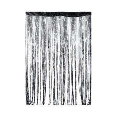 Imagem de Cortina De Porta Com Franjas De Glitter Prateado, Fita Brilhante Para 