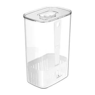 Imagem de Organizador de Acrílico C/Tampa e Cesto de Plástico para Tempero Clear Fresh 2,3 Litros OU
