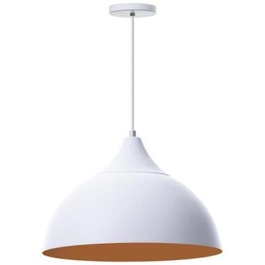 Imagem de Kit 2 Lustres Pendente Meia Lua Branco 40Cm - Alumínio