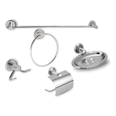 Imagem de Kit Acessorios Para Banheiro 5 Peças Para Banheiro Completo Porta Toal