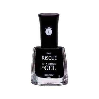 Imagem de Esmalte Risqué Diamond Gel Preto Caviar - Cremoso Hipoalergênico 9,5ml