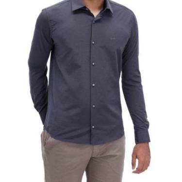 Imagem de Camisa Manga Longa Essencial Slim Masculina Ogochi 001510012 Grafite-Masculino