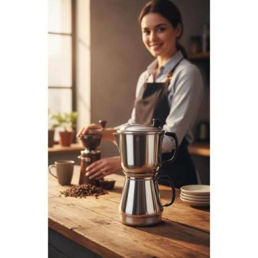 Imagem de Cafeteira Italiana 1.5L Prata: Café Autêntico e Sabor Intens - Congrat