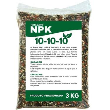 Imagem de Fertilizante Adubo Para Todos os Tipos NPK 10x10x10 3kg - Verde Garden