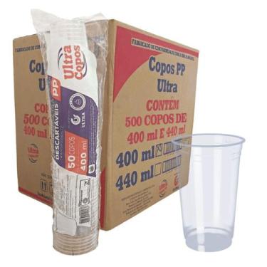 Imagem de Copo 400ml descartavel pp liso c/500 ultra - Ultra copos
