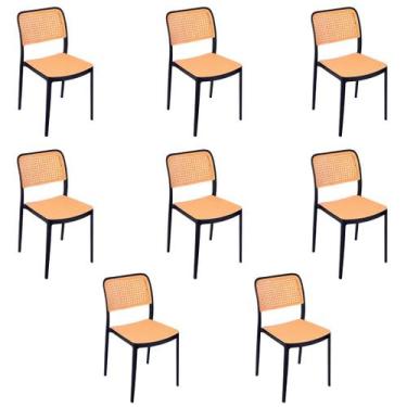 Imagem de Laraz Home Decor, Kit 8 Cadeiras de Jantar e Cozinha Maya de Telinha, 