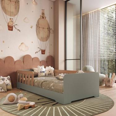 Imagem de Cama Infantil Montessoriana Solteiro em MDF Tony Mobikasa e Colchao Gazin