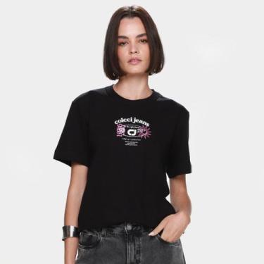 Imagem de Camiseta Colcci Jeans 1986 Feminina, Preto, EP