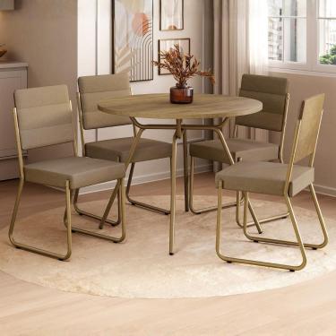 Imagem de Conjunto Sala De Jantar 4 Cadeiras San Francisco Carraro Dourada