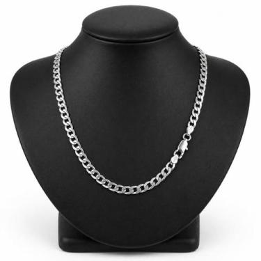 Imagem de Colar Corrente Flat Elo Grumet 4,8mm em Prata Italiana 925 - 70cm - At