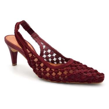 Imagem de Scarpin Slingback Feminino Suzzara 434001, Bordô, 37