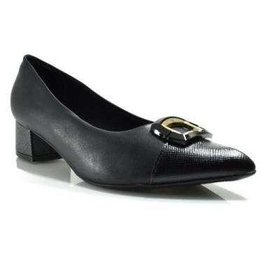 Imagem de Scarpin de Salto Baixo Feminino Piccadilly, Preto, 35