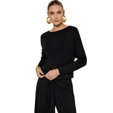 Imagem de Blusa Feminina Manga Longa Malha Feel Lez A Lez, Preto, P