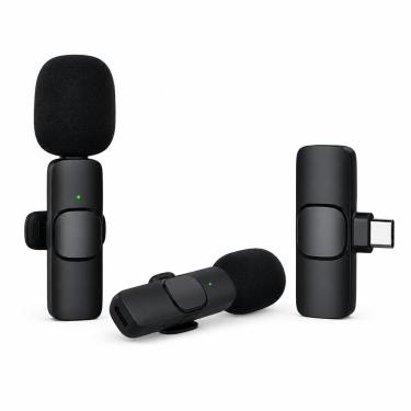 Imagem de Microfone de Lapela sem Fio Type C Recarregável Duplo MDM Captação Pro para Smartphone