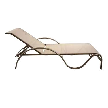 Imagem de Espreguiçadeira Califórnia Alumínio Estrutural Tela Sling Proteção UV Piscina Jardim Branco Utildecor