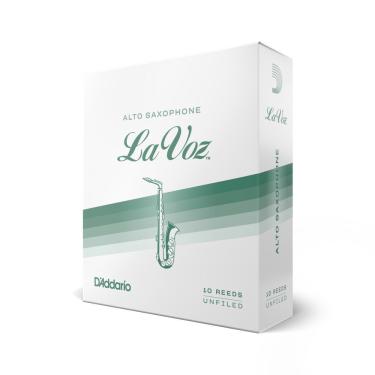 Imagem de Palheta para Saxofone Alto La Voz RJC10MS Medium-Soft Corte Americano com 10 Unidades DD Woodwinds